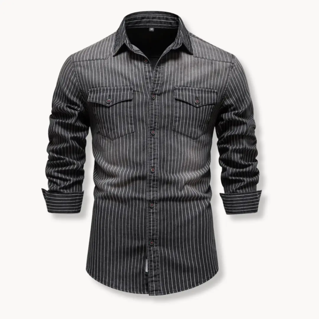 Striped Denim Button-Up - Shirt CASA LARO