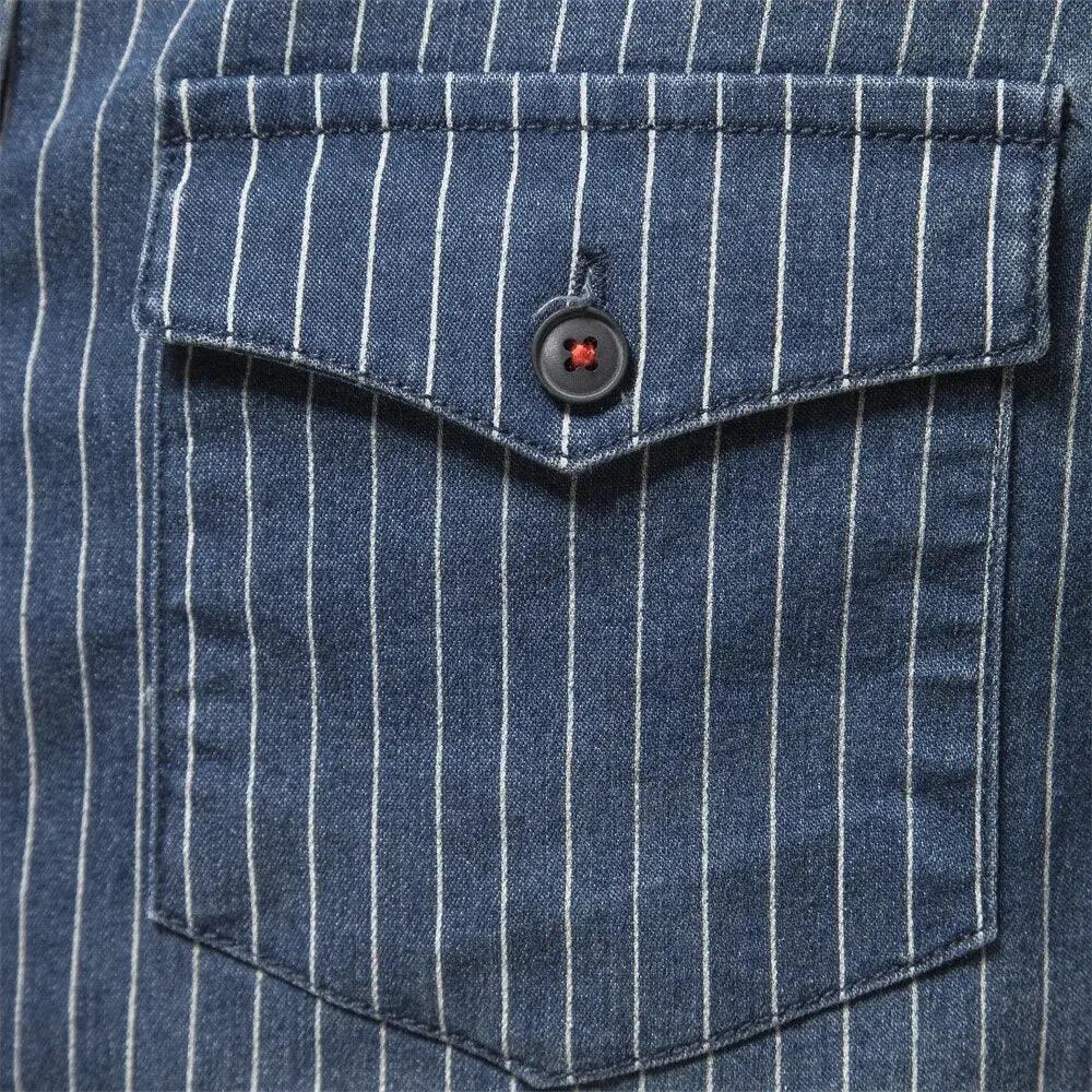 Striped Denim Button-Up - Shirt CASA LARO