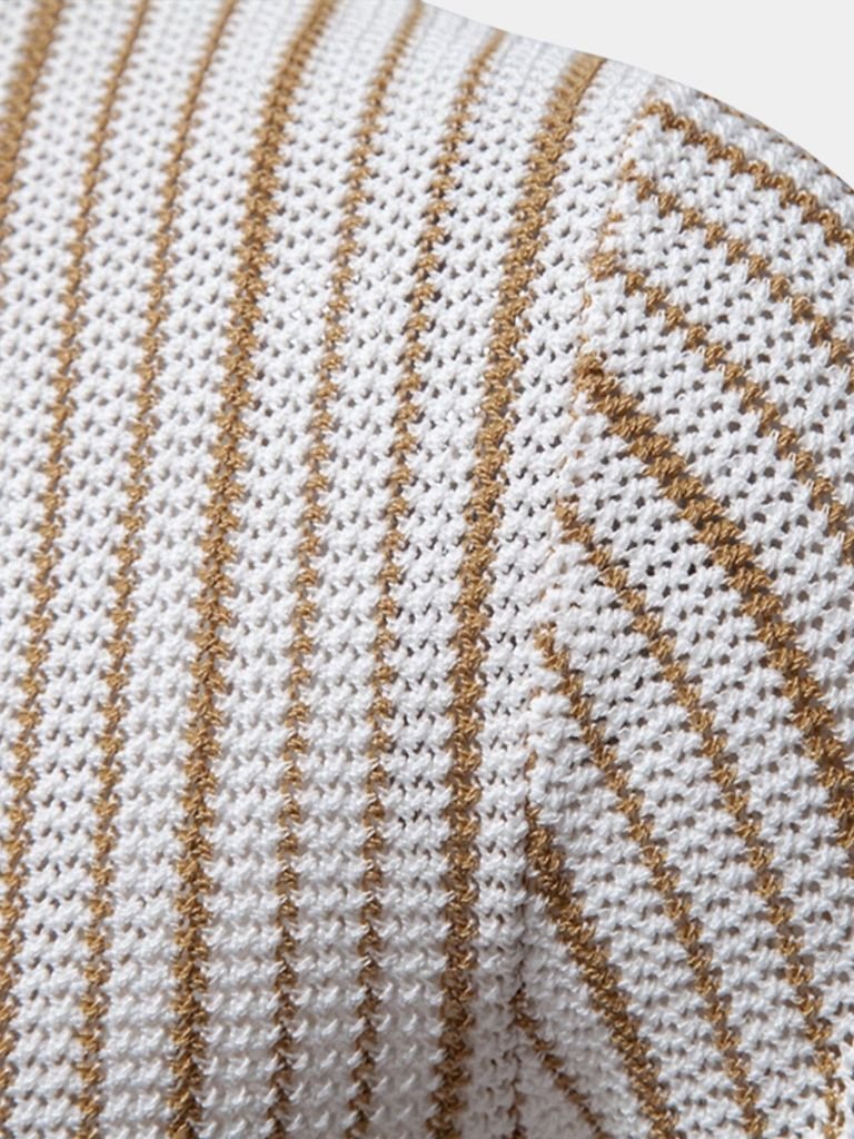 Striped Knit Polo Shirt - Casa  Laro CASA LARO