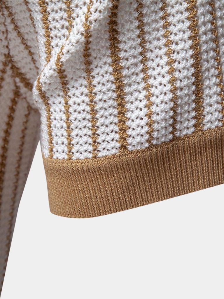 Striped Knit Polo Shirt - Casa  Laro CASA LARO