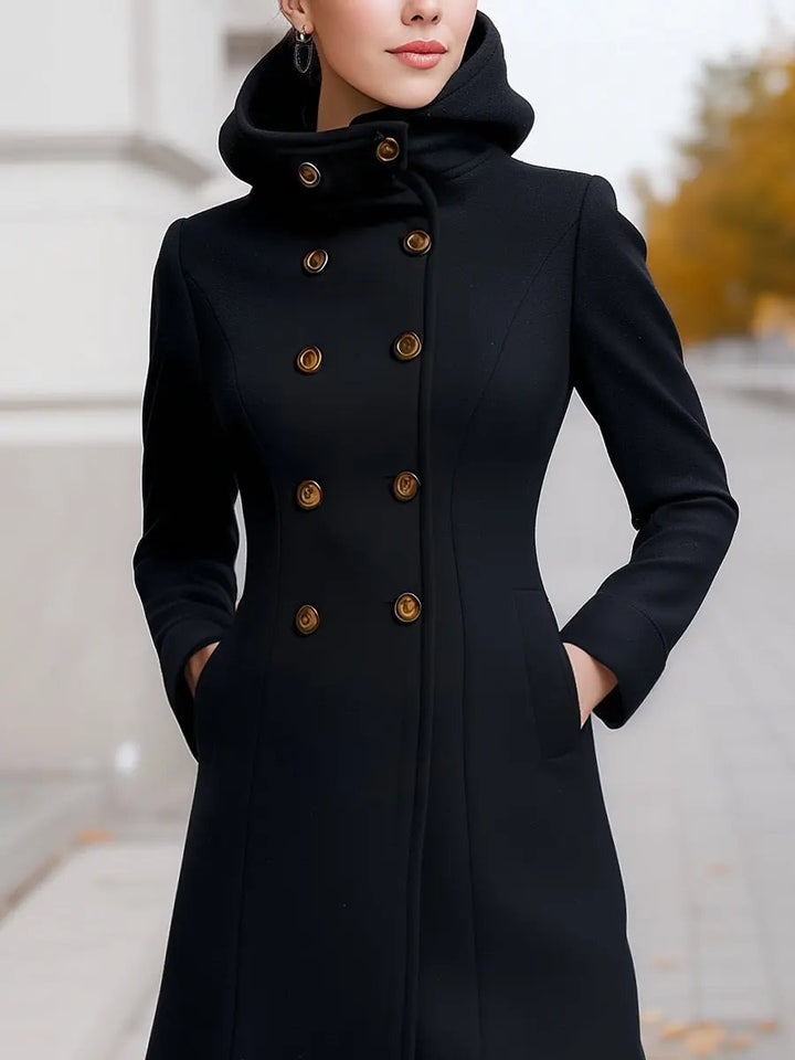 Tailored Double-Breasted Hooded Wool-Blend - Coat CASA LARO