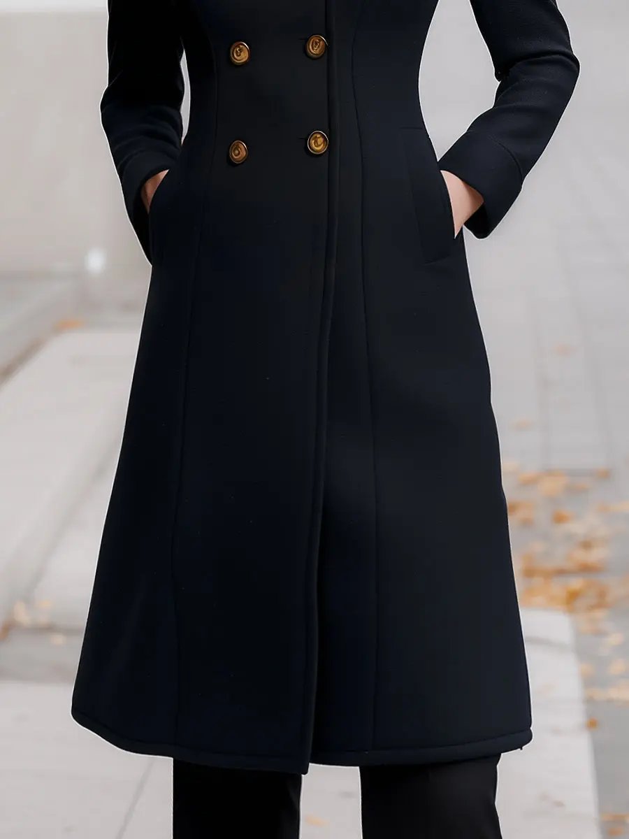 Tailored Double-Breasted Hooded Wool-Blend - Coat CASA LARO