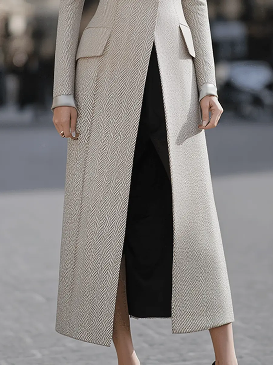 Tailored Herringbone Longline - Coat CASA LARO