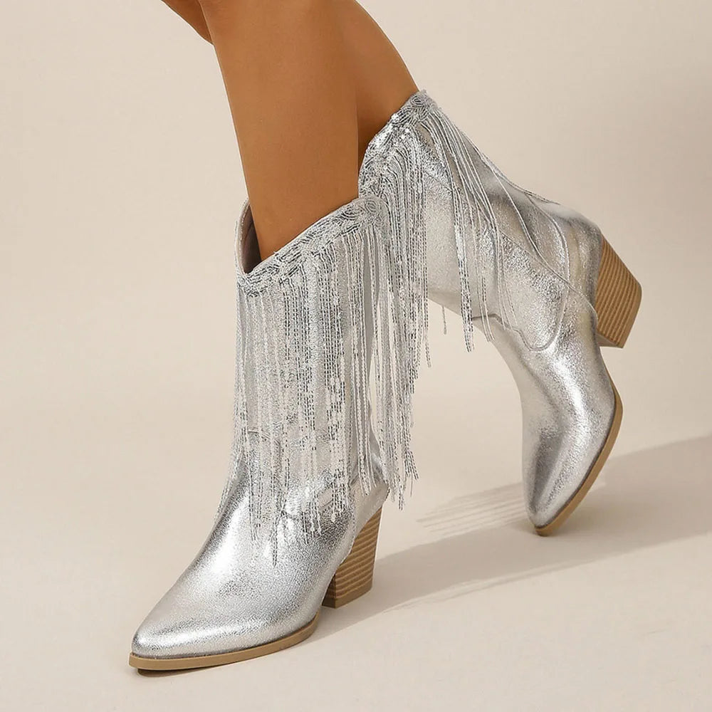 Tan Suede Fringe - Boots CASA LARO WOMEN