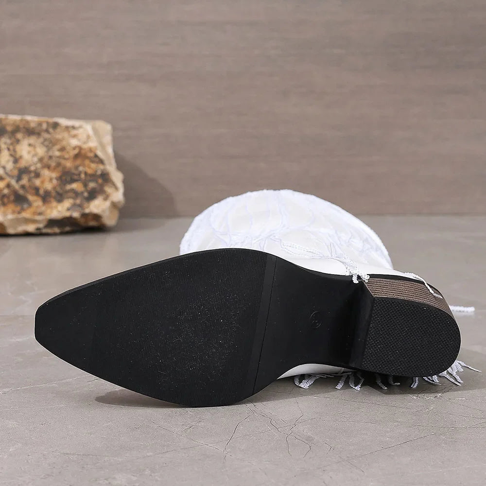 Tan Suede Fringe - Boots CASA LARO WOMEN