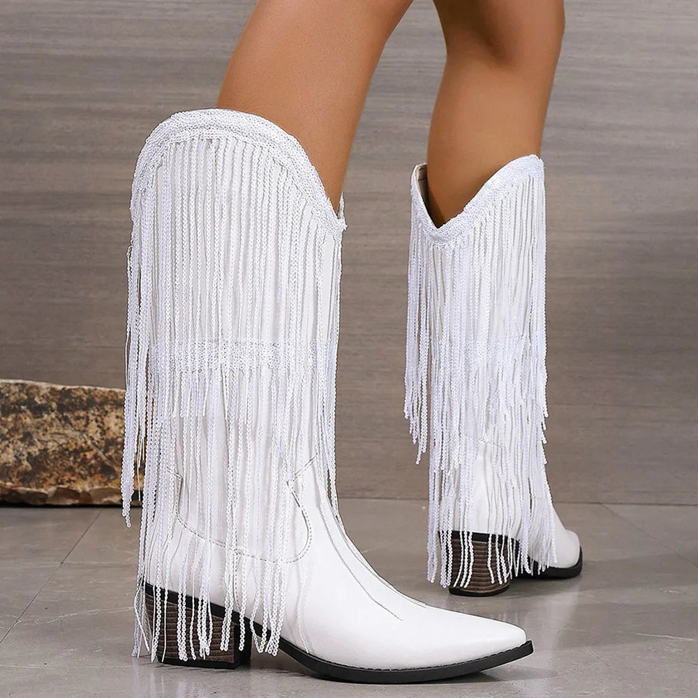 Tan Suede Fringe - Boots CASA LARO WOMEN