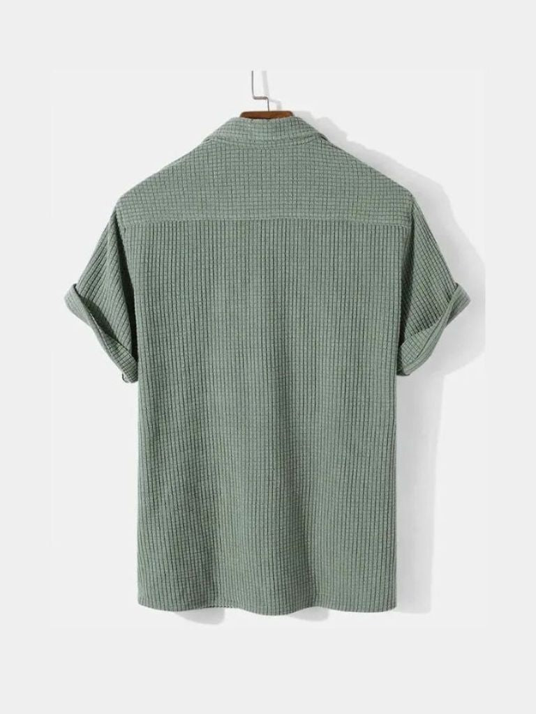 Textured Short Sleeve Shirt - Casa  Laro CASA LARO
