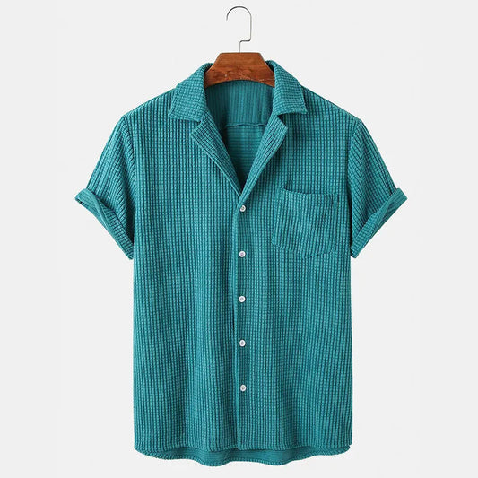 Textured Waffle-Knit - Shirt CASA LARO MEN