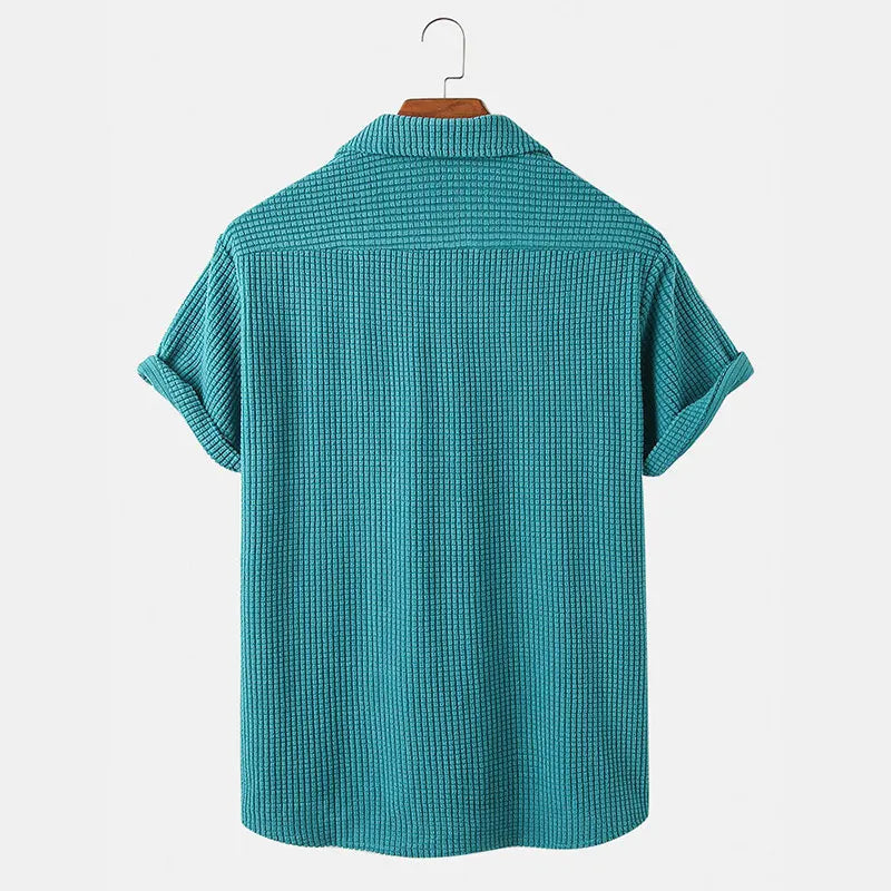 Textured Waffle-Knit - Shirt CASA LARO MEN