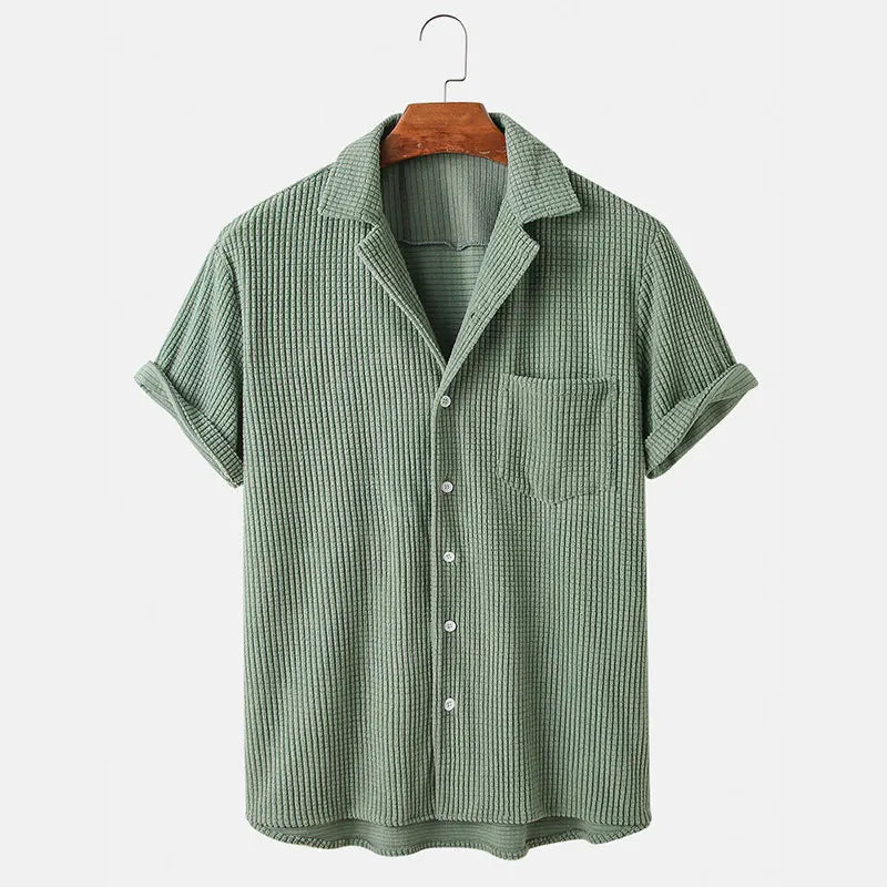 Textured Waffle-Knit - Shirt CASA LARO MEN