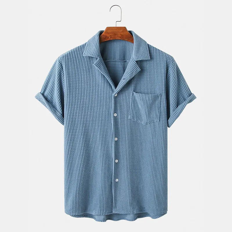 Textured Waffle-Knit - Shirt CASA LARO MEN