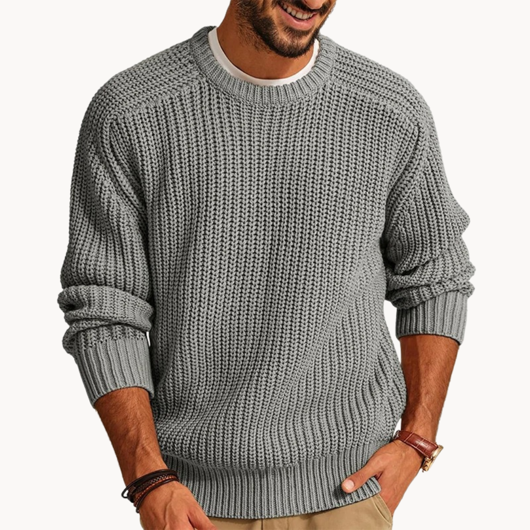 Waffle Knit Pullover - Sweater