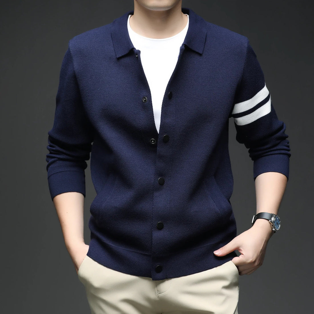 Vienna Striped Knit - Cardigan CASA LARO MEN