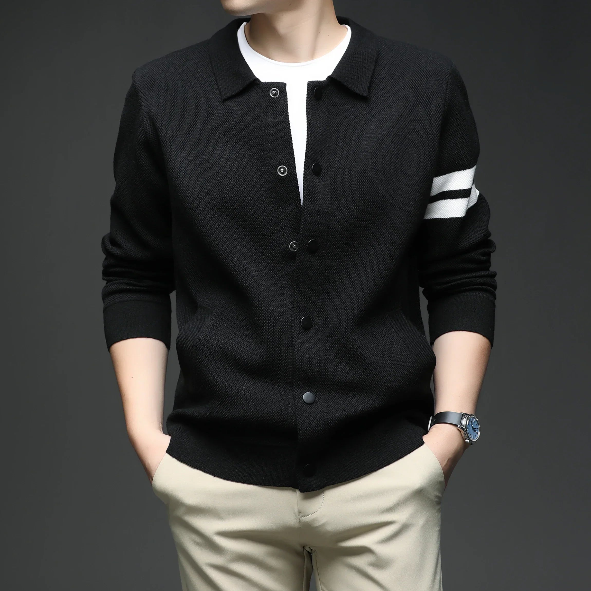 Vienna Striped Knit - Cardigan CASA LARO MEN