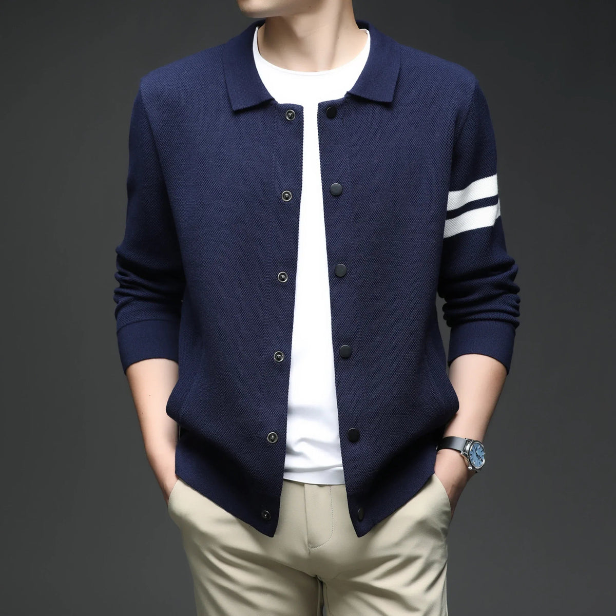 Vienna Striped Knit - Cardigan CASA LARO MEN