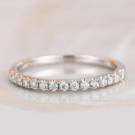 Classic Half Eternity Band In Sterling Silver Shineofidamond