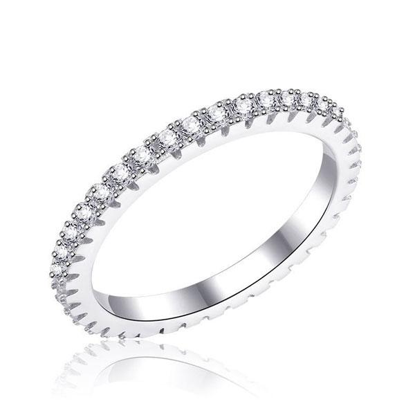 Classic Eternity Thin Sterling Silver Wedding Band Shineofdiamond