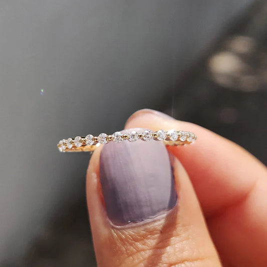 Sale | Simple Yellow Gold Full Eternity Wedding Band In Sterling Silver shine of diamond