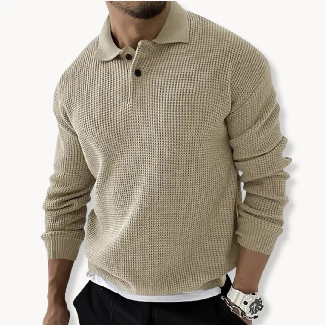 Waffle Knit Polo - Sweater CASA LARO