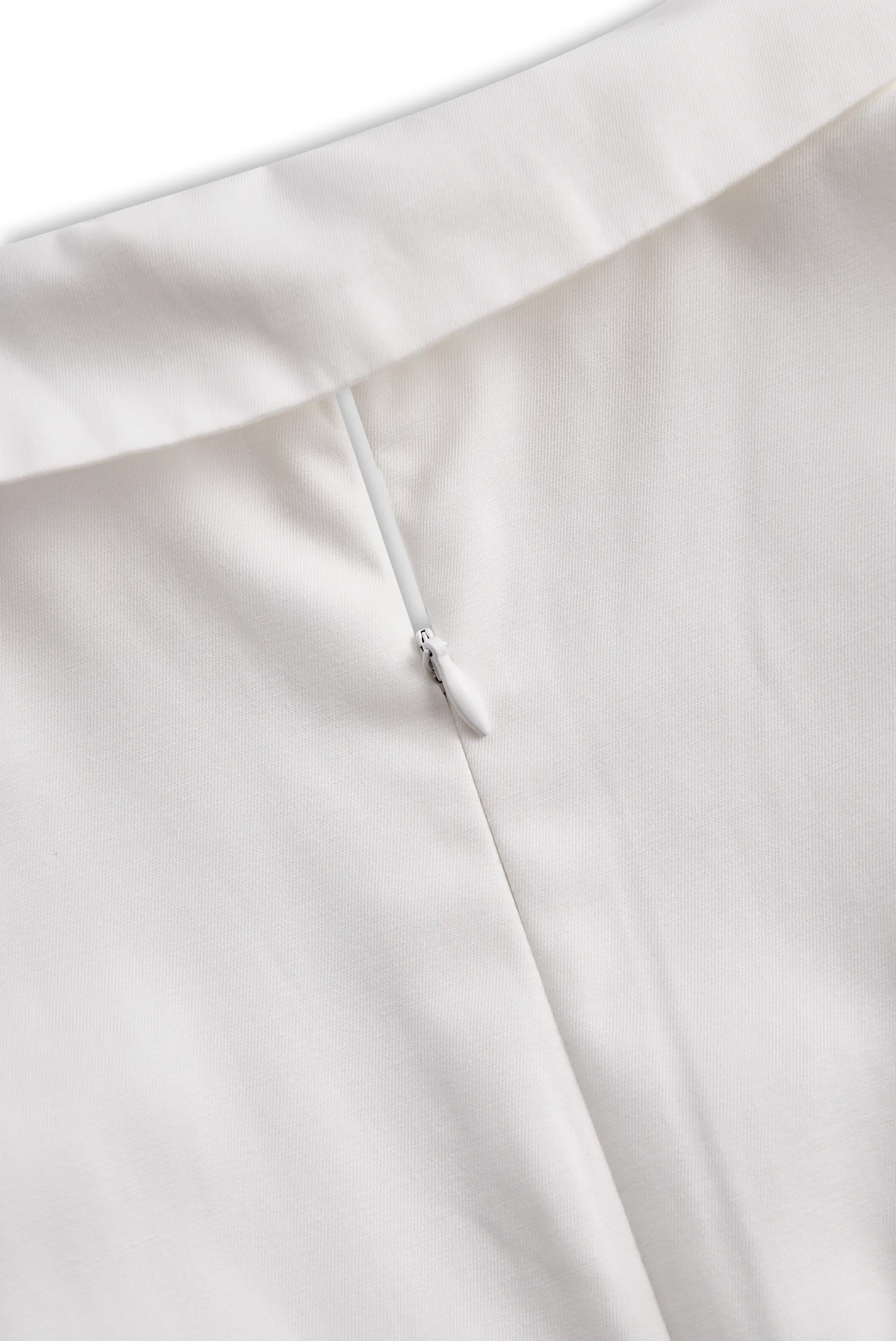 White Pleated Button-Front Shirt Dress - Mini Dress CASA LARO