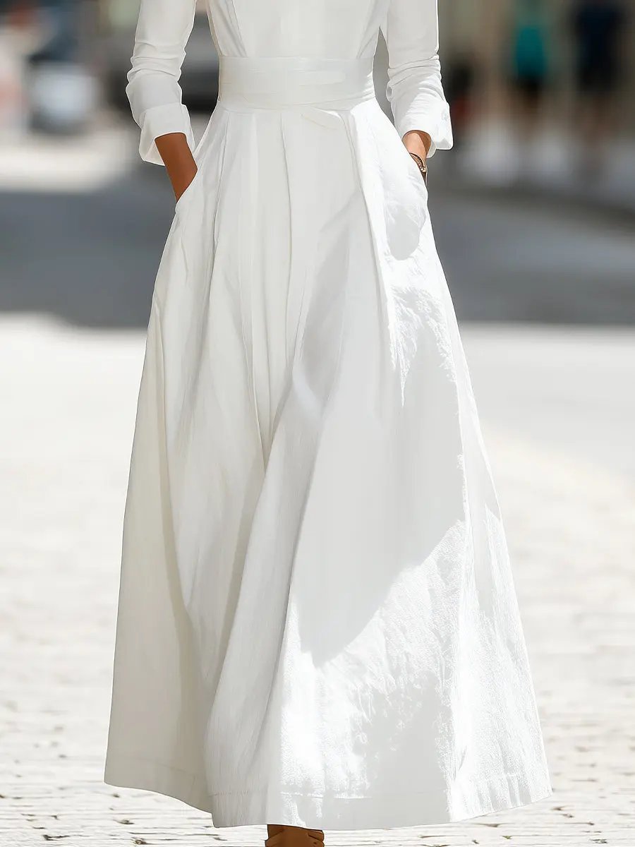 White Structured Longline Tailored Fit - Maxi Dress CASA LARO
