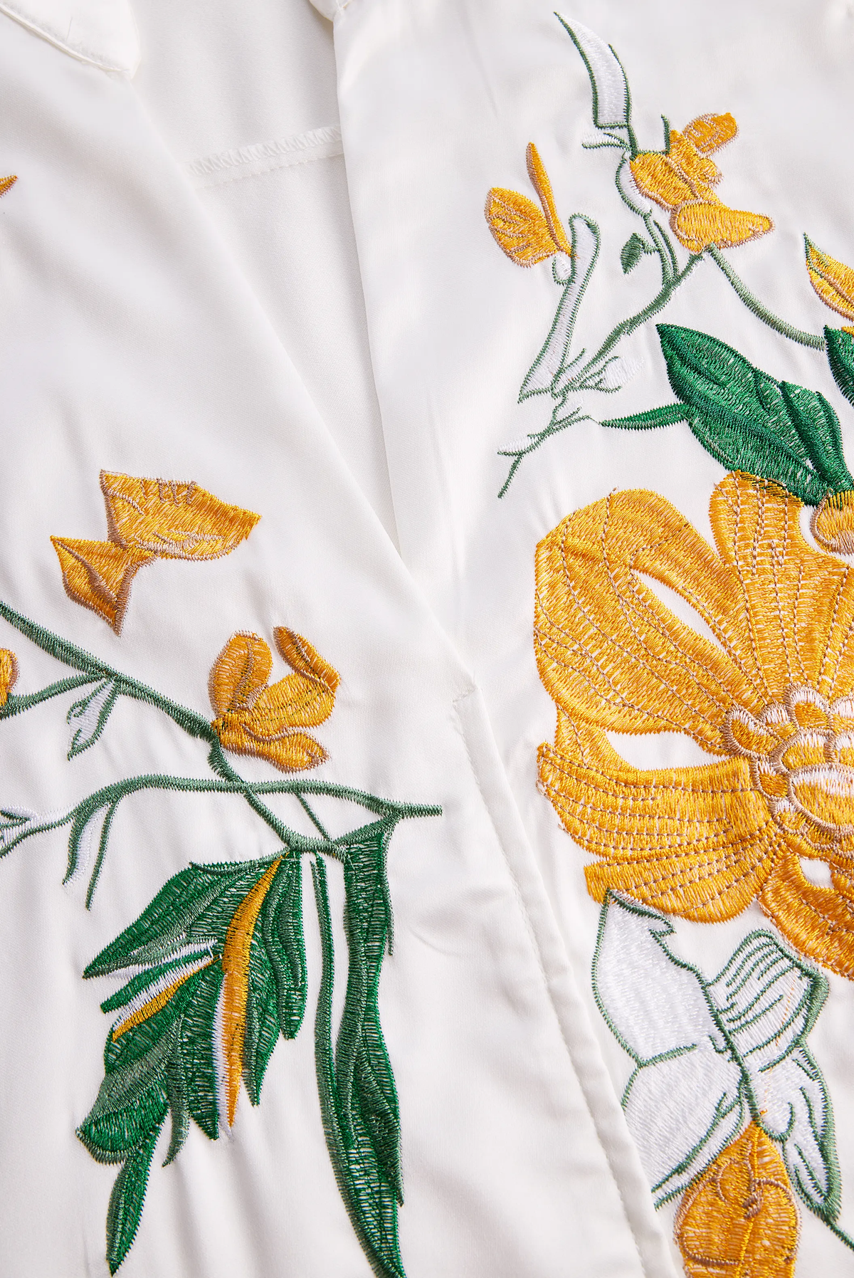 Women's Yellow Floral Embroidered Sleeveless - Blouse Caay Shop