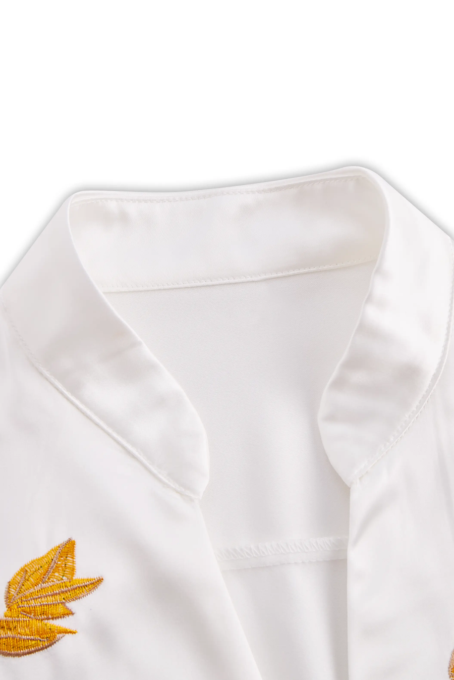 Women's Yellow Floral Embroidered Sleeveless - Blouse CAAYWORLD