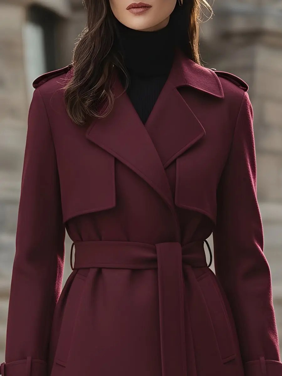 Wool-Blend Belted Trench - Trench Coat CASA LARO