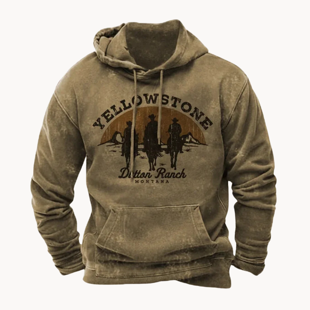 Yellowstone Graphic Cotton Fleece - Hoodie CASA LARO MEN