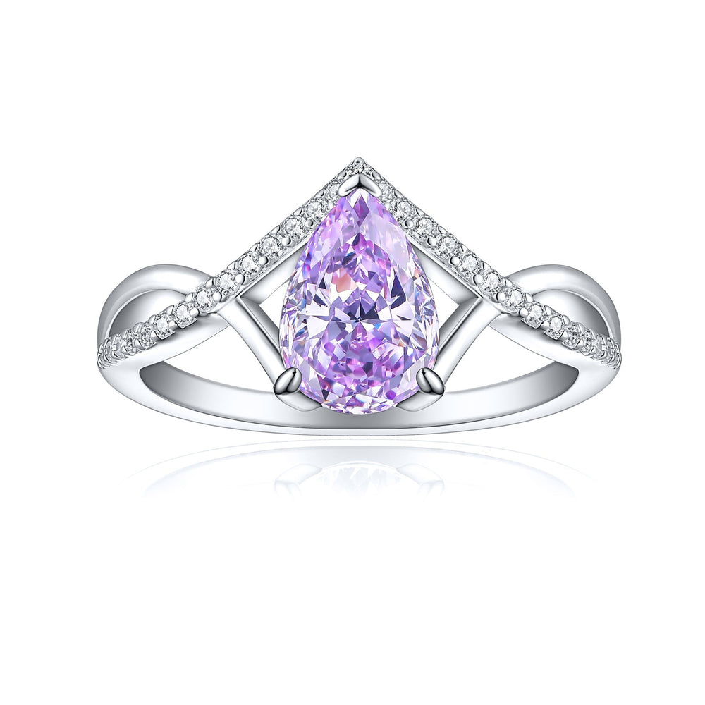 Pear Cut Twisted band Engagement Ring  (Multi Color Available) shine of diamond