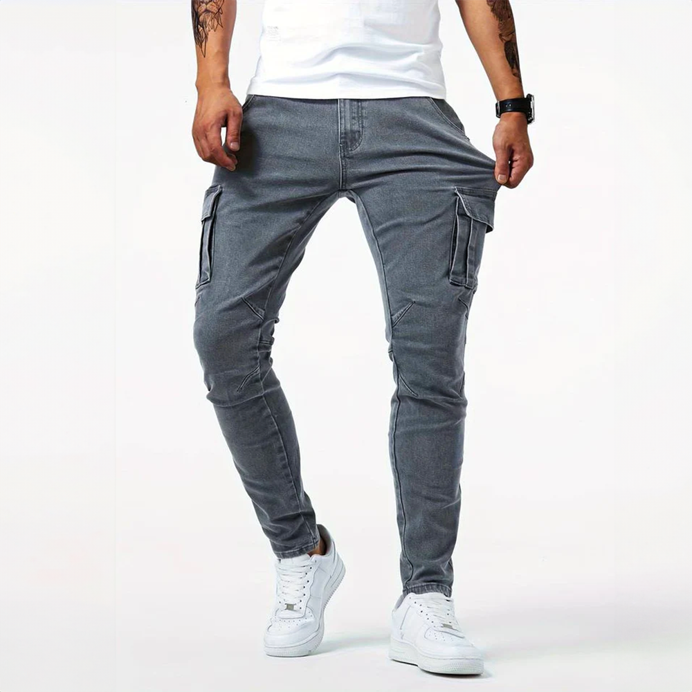 Washed Denim Cargo - Jeans
