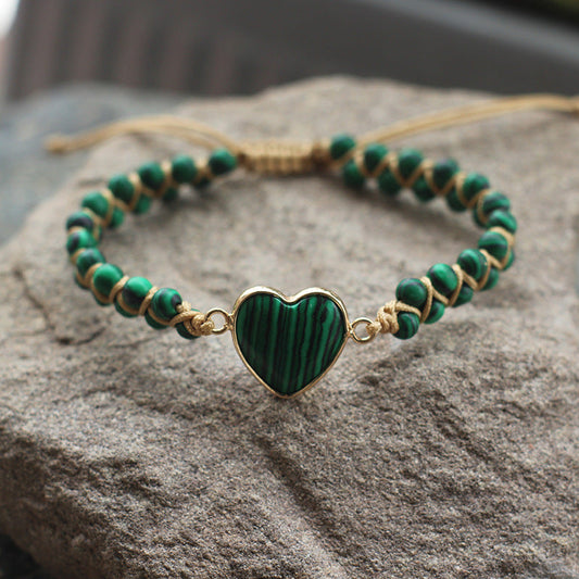 Bohemian Multi-Stone Woven Bracelet – Adjustable Natural Gemstone Shine of Diamond