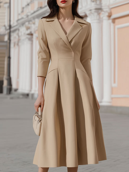 Casa Laro Beige Blazer-Style Midi Dress SN