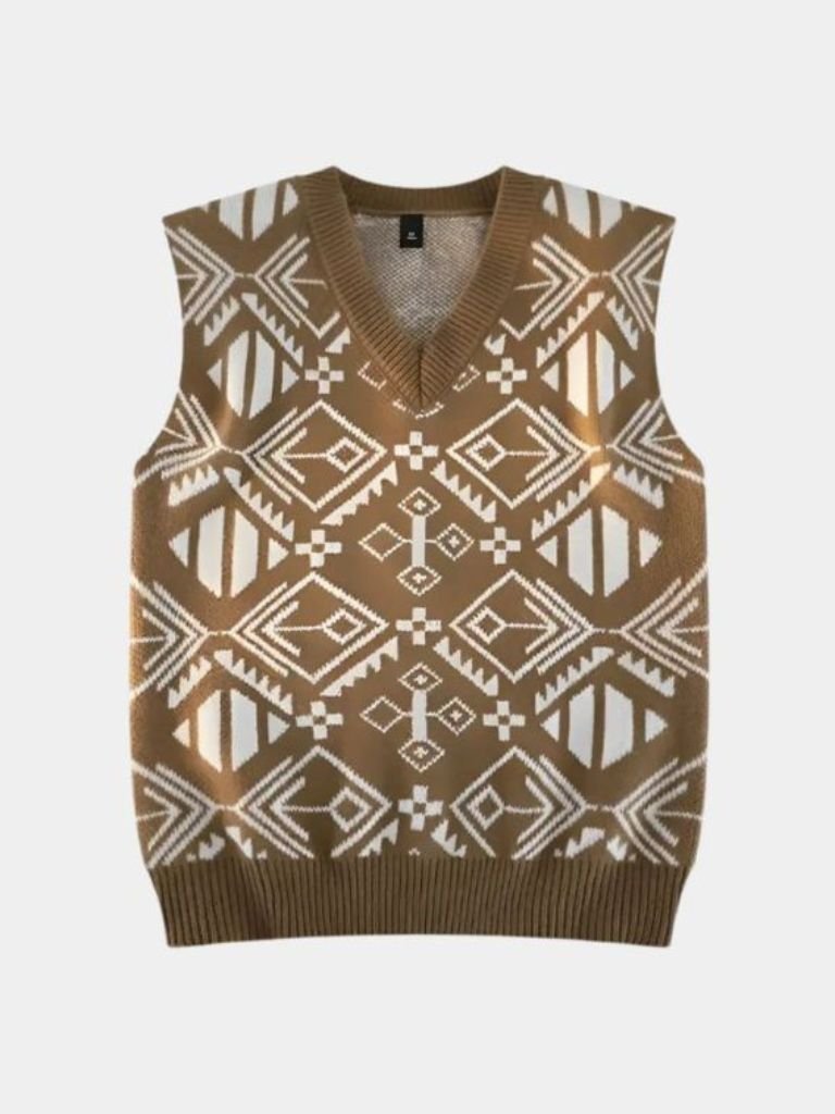 Academic Retro Knit Vest - Casa  Laro CASA LARO