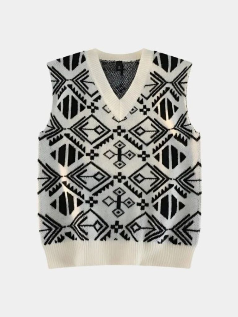 Academic Retro Knit Vest - Casa  Laro CASA LARO