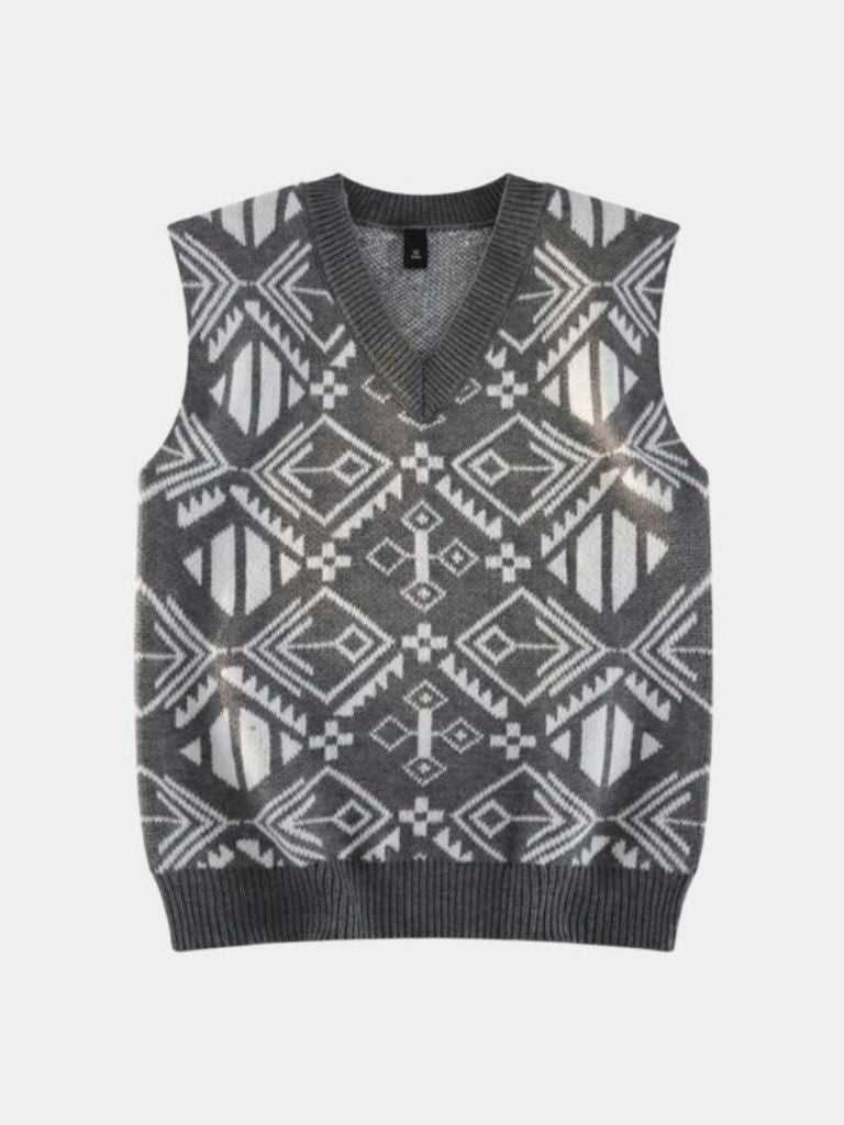 Academic Retro Knit Vest - Casa  Laro CASA LARO