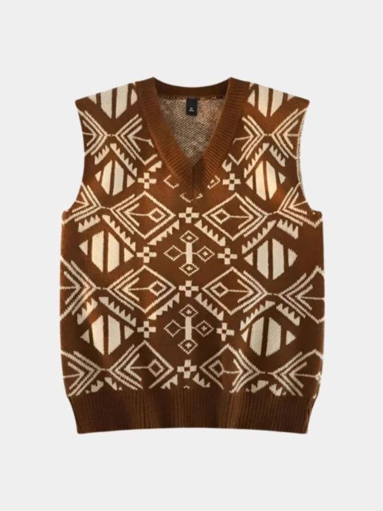 Academic Retro Knit Vest - Casa  Laro CASA LARO