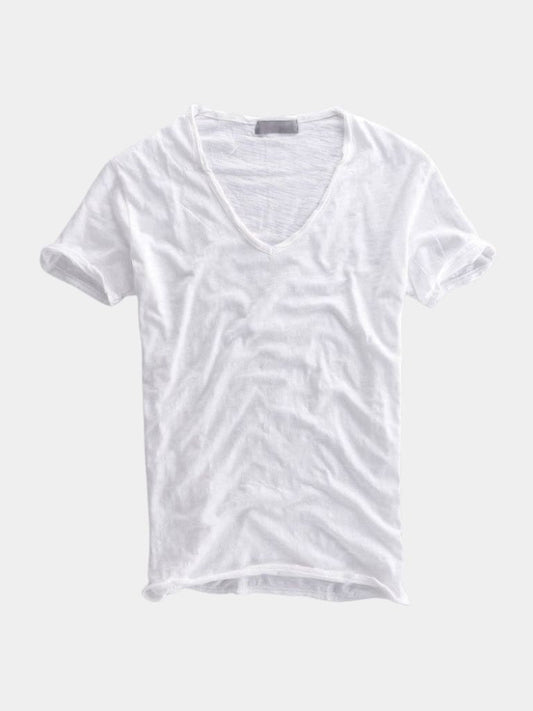 Albo Classic Linen V Neck T-Shirt – Casa  Laro CASA LARO