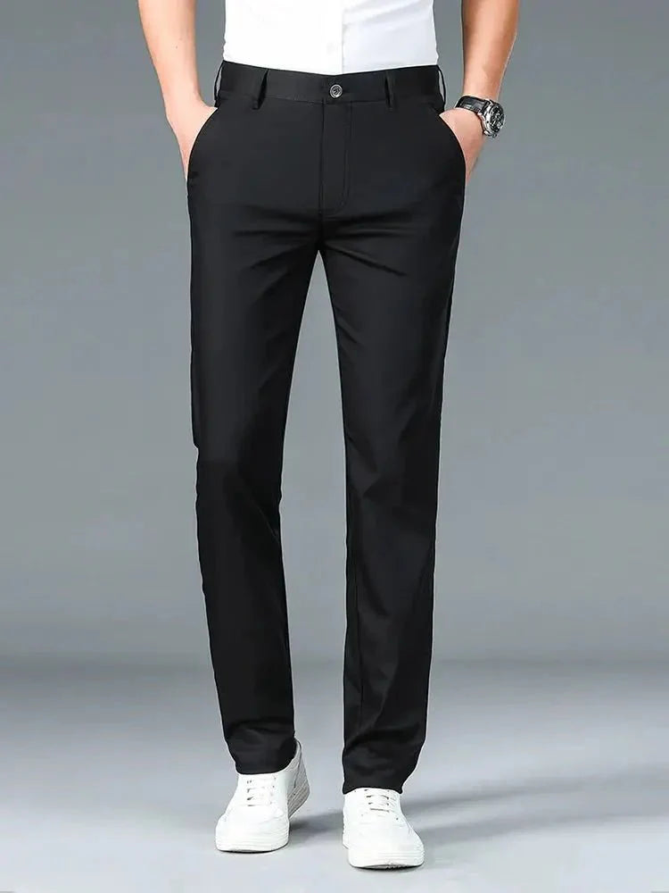 Bamboo Fiber Minimalist Straight Trousers - Casa  Laro CASA LARO