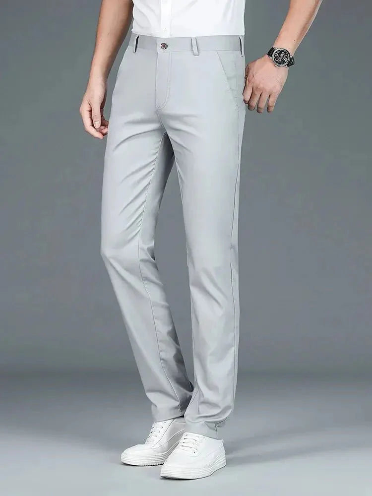 Bamboo Fiber Minimalist Straight Trousers - Casa  Laro CASA LARO