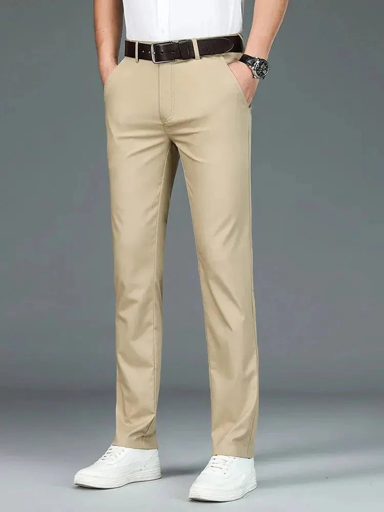 Bamboo Fiber Minimalist Straight Trousers - Casa  Laro CASA LARO