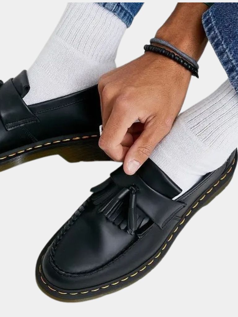 Black Leather Loafers - Casa  Laro CASA LARO