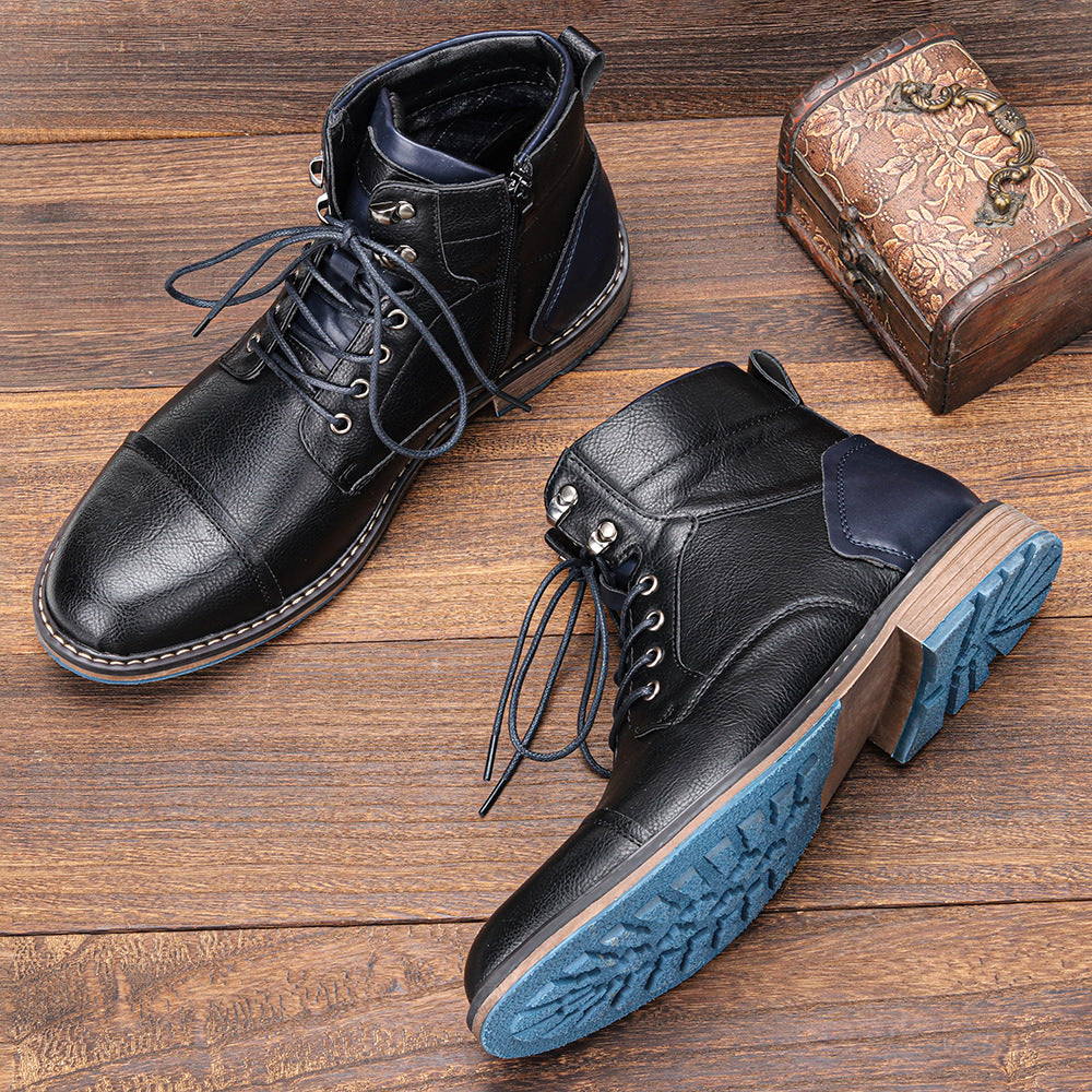 Brown Rugged Leather Western - Boots