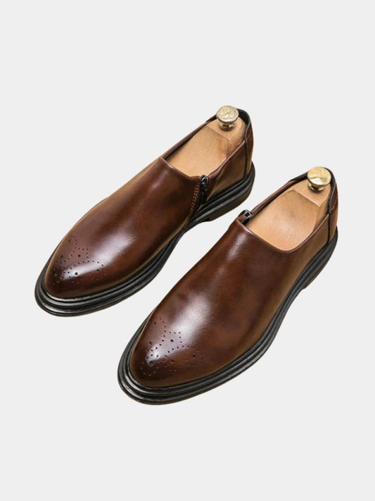 Brun Prestige Leather Loafers - Casa  Laro CASA LARO