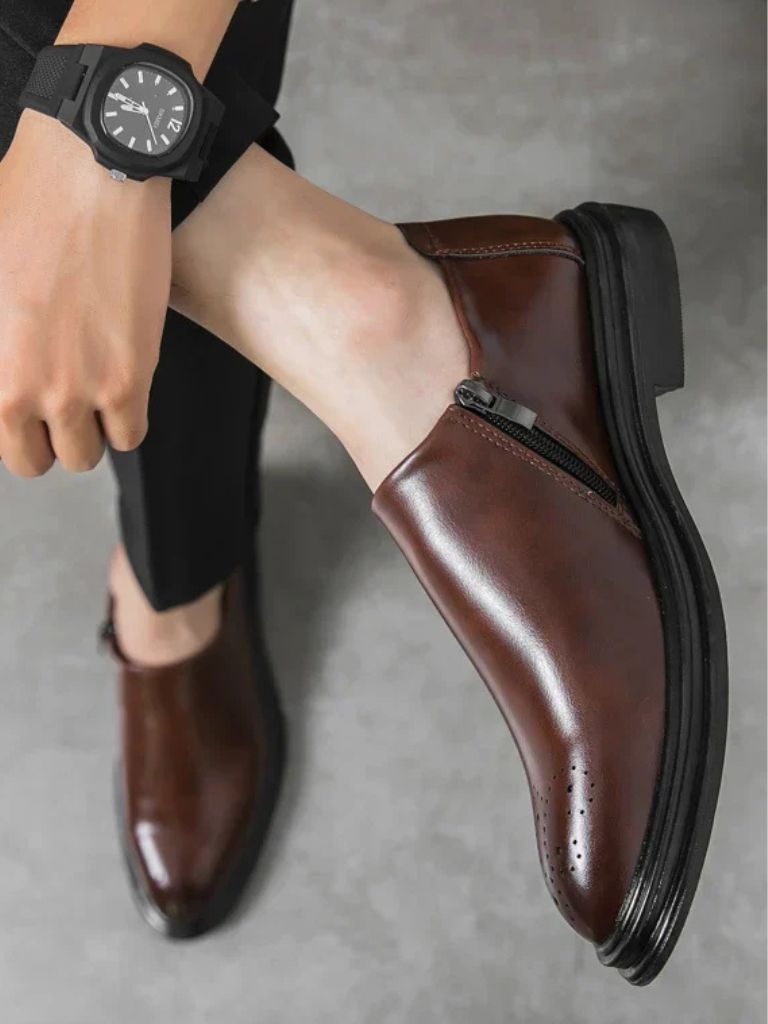Brun Prestige Leather Loafers - Casa  Laro CASA LARO