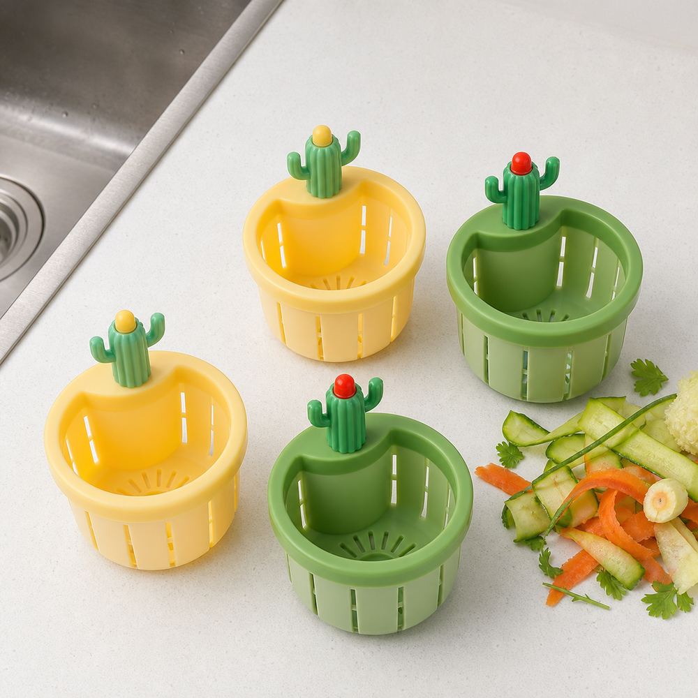 Cacticlean four pack kitchen sink strainer bundle