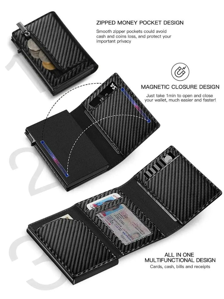 Carbon Fiber Wallet with Air Tag Holder RFID Blocking - Casa  Laro CASA LARO