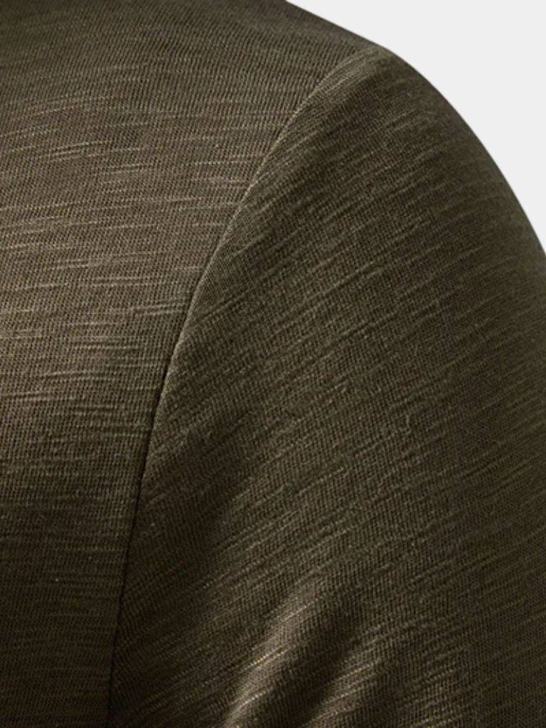 Henley Neck Long Sleeve T-Shirt - Casa  Laro CASA LARO