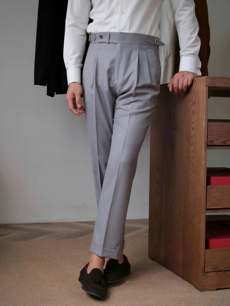 Classic Genova Sidetab Trousers - Casa  Laro CASA LARO