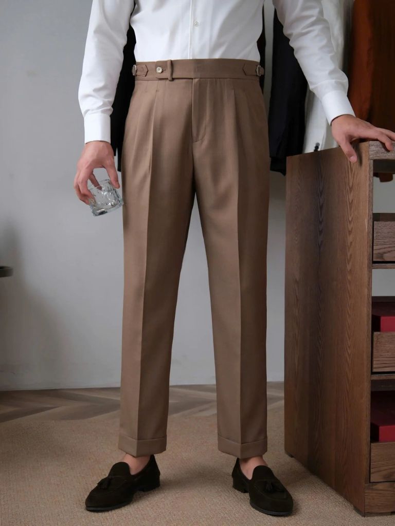 Classic Genova Sidetab Trousers - Casa  Laro CASA LARO